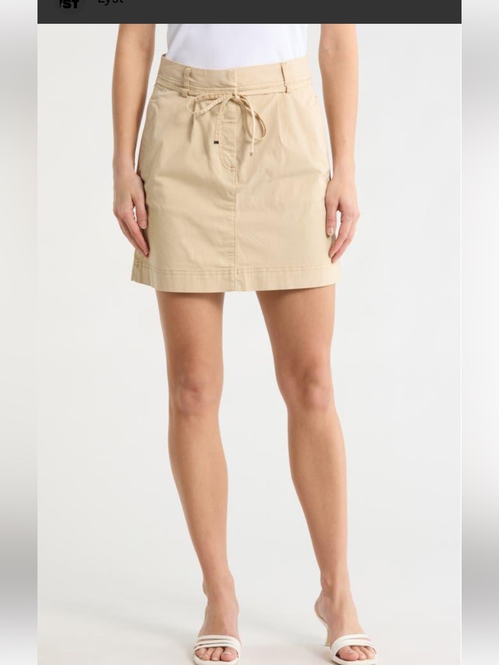 Bufallo David Bitton Casual Drawstring Khaki Mini Skirt size Size Small